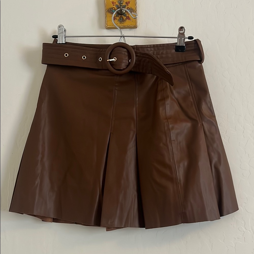 Brown Leather Skirt